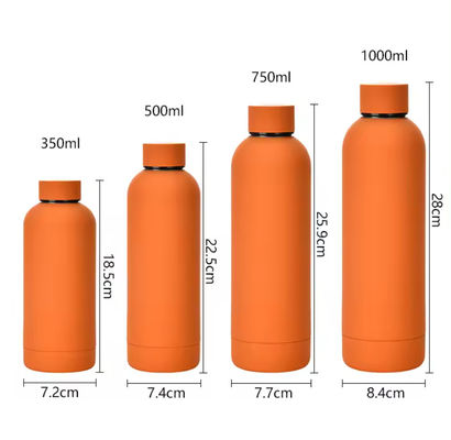 Pintura de goma táctil de doble pared Flasca de vacío Tumbler 500ml Botellas de agua de acero inoxidable