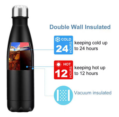 Venta caliente 500 ml de acero inoxidable aislado de vacío botella de agua botella de acero personalizada