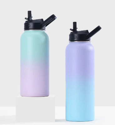 Botella de agua de vacío de acero inoxidable de doble pared con logotipo personalizado