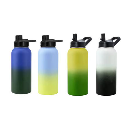 Botella de agua de vacío de acero inoxidable de doble pared con logotipo personalizado