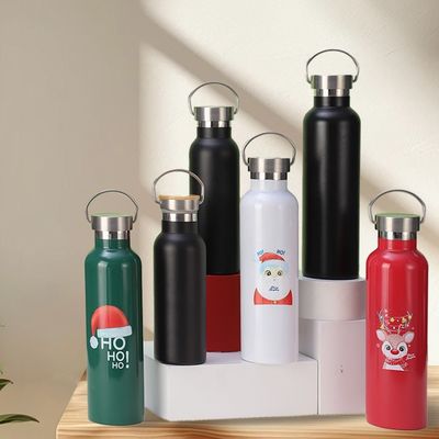 Botella de agua de boca estándar de acero inoxidable con botella de vacío hidráulico con tapa flexible
