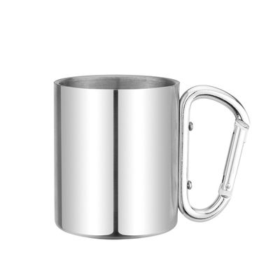 220ml - taza de café del acero inoxidable de la pared del doble 400ml con la manija del mosquetón