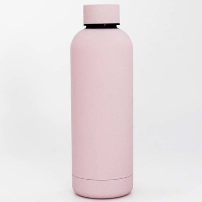 pared de goma del doble de la capa de la botella de los deportes del acero inoxidable 500ml para correr