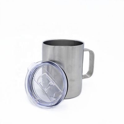 los vasos aislados del acero inoxidable 12oz con las manijas modificaron el logotipo para requisitos particulares