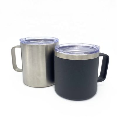 los vasos aislados del acero inoxidable 12oz con las manijas modificaron el logotipo para requisitos particulares